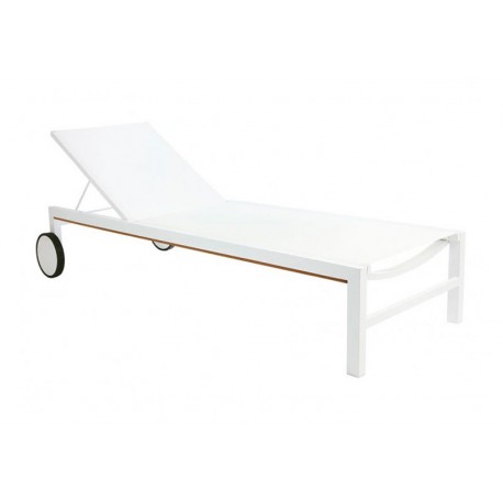 Tumbona blanca aluminio 5 posiciones