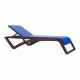 Tumbona móvil apilable azúl