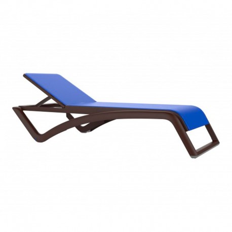Tumbona móvil apilable azúl