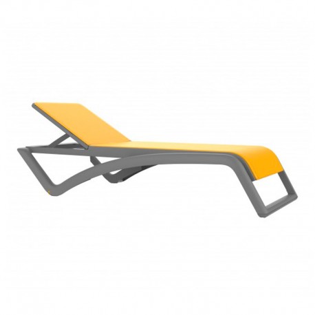 Tumbona móvil apilable amarilla