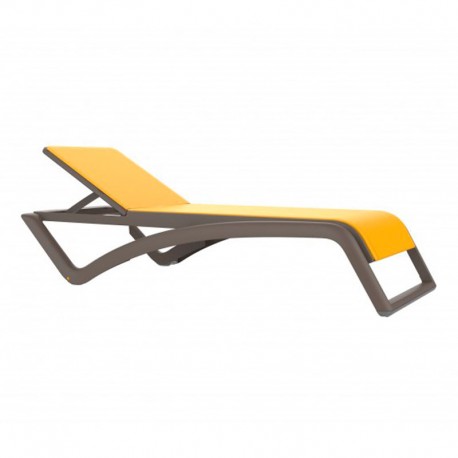 Tumbona móvil apilable amarillo