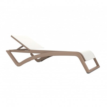 Tumbona móvil apilable blanco
