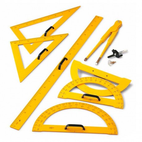 Conjunto reglas amarillas para pizarras