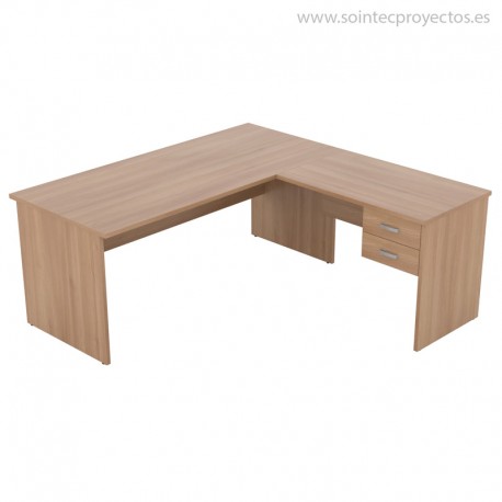 Mesa melamina eco con cajonera colgante