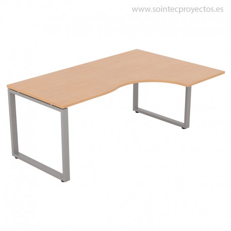 Mesa con ala ángulo curvo