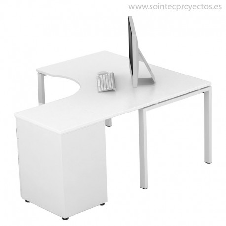 Mesa pórtica compacta ángulo curvo