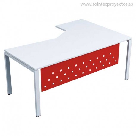 Mesa pórtica compacta con faldón metálico