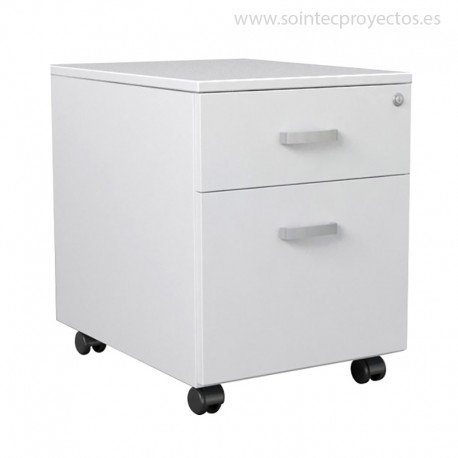 Buck melamina 2 cajones con ruedas