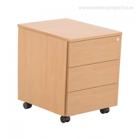 Buck madera 3 cajones con ruedas