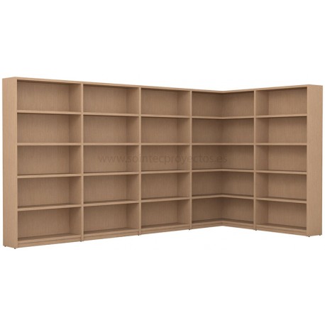 Estantería 5 divisiones 4 baldas esquinera