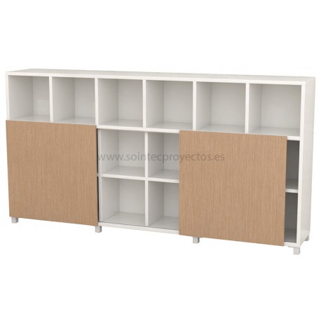 Estantería 18 celdas con dos tapas de rail