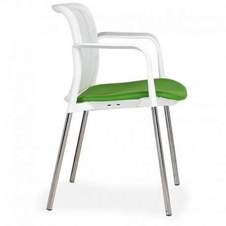 Silla de confidente zoe base blanca