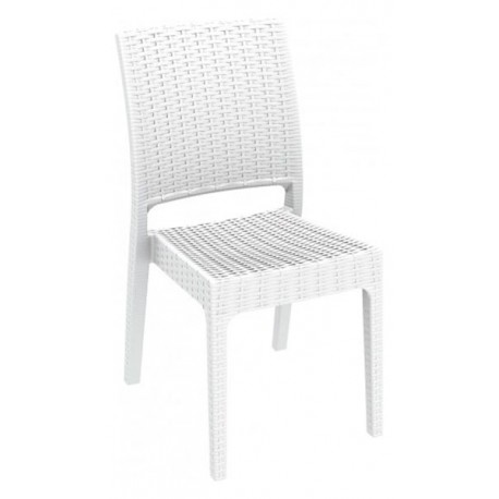 Silla exterior ratan indiana blanca