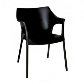 Silla apilable polipropileno pole deluxe negro