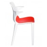 Silla lyza blanca de asiento rojo x4