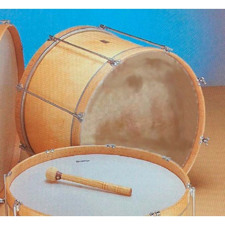 Bombo de madera con parche de piel