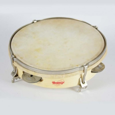 Pandereta de madera 20 parche piel