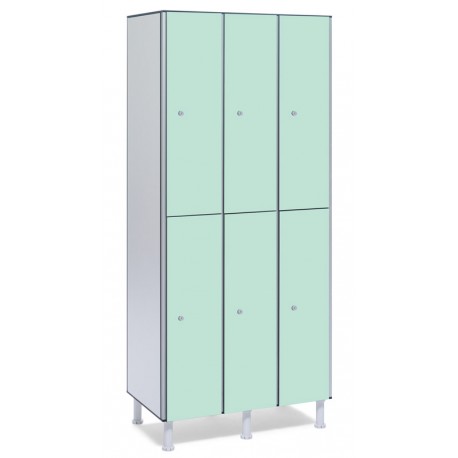 Taquilla fenólica 3 módulos 2 puertas