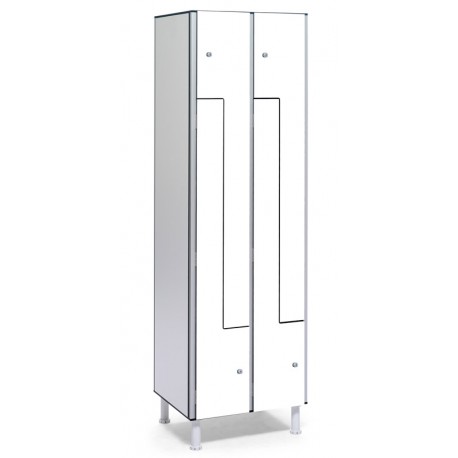 Taquilla fenólica 2 módulos puertas en L