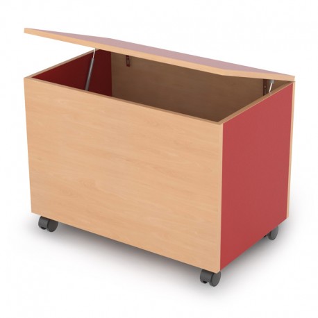 Baúl de madera con ruedas