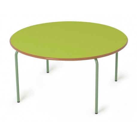 Mesa circular con patas de tubo