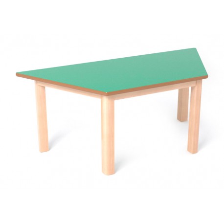 Mesa trapezoidal de madera