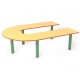 Mesa semicircular con patas de acero