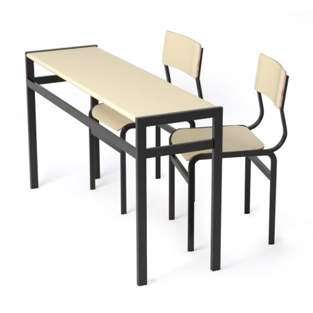 Pupitre biplaza de madera