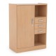 Armario de madera de 1 puerta y cajones apilable
