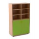 Armario de madera con 1 estante interior y 6 casilleros