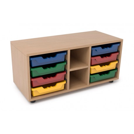 Estantería de madera 2 gaveteros y 2 casilleros