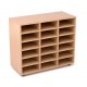 Estantería de madera con 18 casilleros