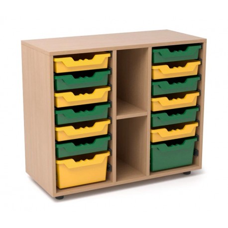 Estantería de madera con balda y 2 gaveteros