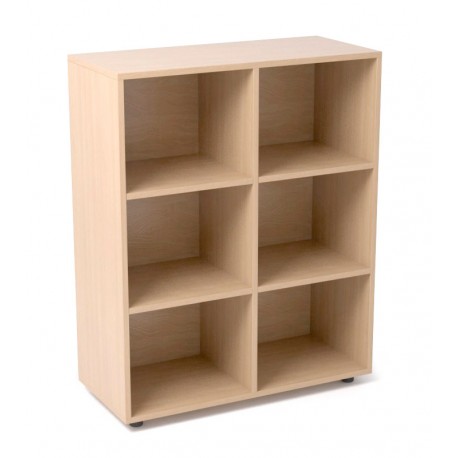 Estante de madera con 6 casilleros