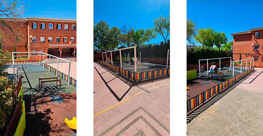 Instalación de pérgolas en el CEIP Gabriel y Galán