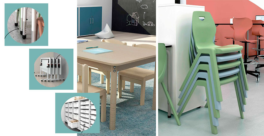 Mobiliario esencial para aulas infantiles