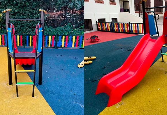 Parques infantiles para colegios con columpios inclusivos